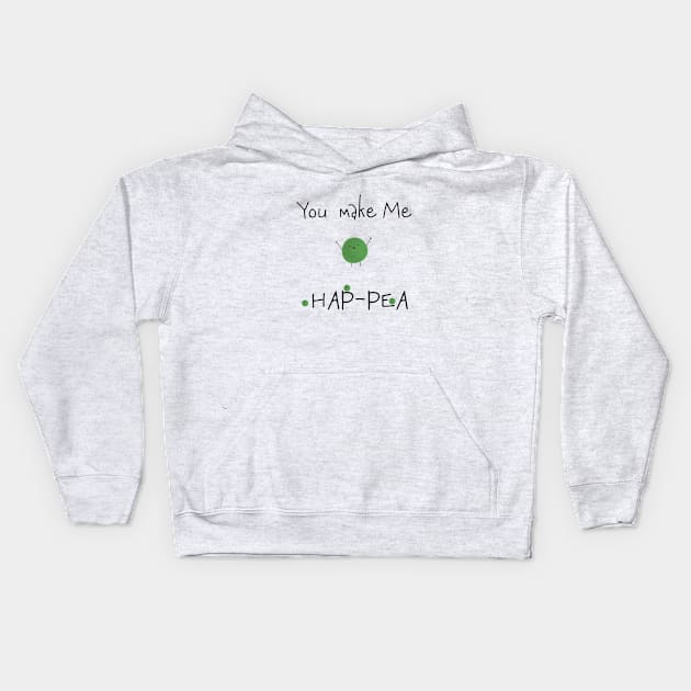 You Make Me Hap-Pea t-shirt Kids Hoodie by Crafty Badger